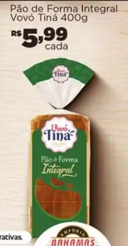 Empório Bahamas Pão de Forma Integral oferta