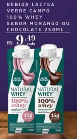 Empório Bahamas Bebida láctea verde campo 100% whey sabor morango ou chocolate oferta