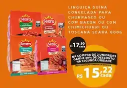 Empório Bahamas Linguiça suína congelada para churrasco ou com bacon ou com chimichurri ou toscana seara oferta
