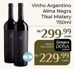 Dona de Casa Vinho Argentino Alma Negra Tikal Mistery oferta