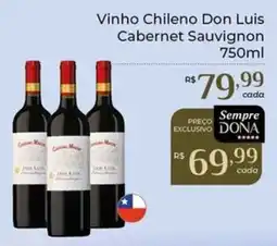 Dona de Casa Vinho Chileno Don Luis Cabernet Sauvignon oferta