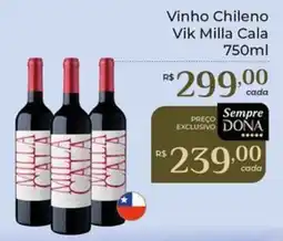 Dona de Casa Vinho Chileno Vik Milla Cala oferta
