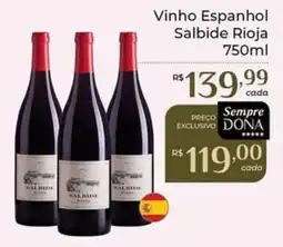 Dona de Casa Vinho Espanhol Salbide Rioja oferta