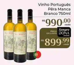 Dona de Casa Vinho Português Pêra Manca Branco oferta