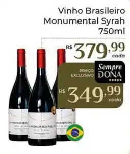 Dona de Casa Vinho Brasileiro Monumental Syrah oferta