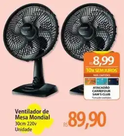 Atacadão Ventilador de Mesa Mondial oferta