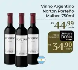 Dona de Casa vinho argentino norton porteño malbec oferta