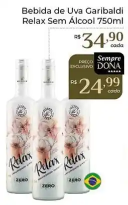 Dona de Casa Bebida de Uva Garibaldi Relax Sem Álcool oferta