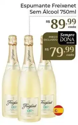 Dona de Casa Espumante Freixenet Sem Álcool oferta