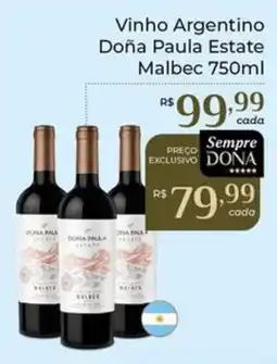 Dona de Casa Vinho Argentino Doña Paula Estate Malbec oferta