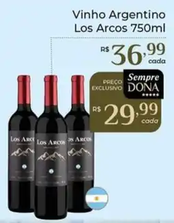 Dona de Casa Vinho Argentino Los Arcos oferta