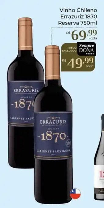 Dona de Casa Vinho chileno errazuriz 1870 reserva oferta