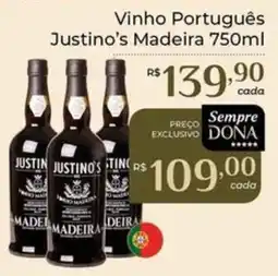 Dona de Casa Vinho Português Justino's Madeira oferta