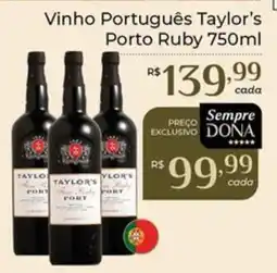 Dona de Casa Vinho Português Taylor's Porto Ruby oferta