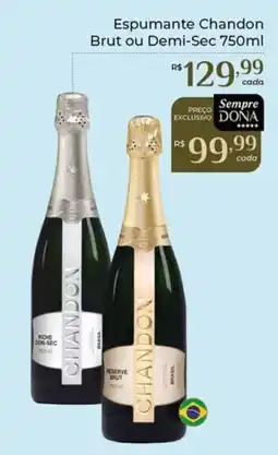 Dona de Casa Espumante Chandon Brut ou Demi-Sec oferta