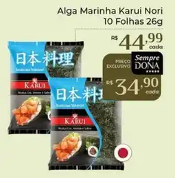 Dona de Casa Alga Marinha Karui Nori 10 Folhas oferta