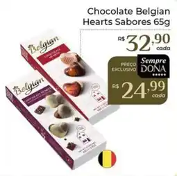 Dona de Casa Chocolate belgian hearts sabores oferta