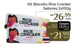 Dona de Casa Kit Biscoito Rice Cracker Sabores oferta
