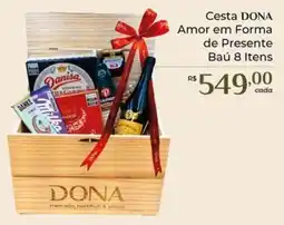 Dona de Casa Cesta DONA Amor em Forma de Presente Baú 8 Itens oferta