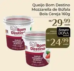 Dona de Casa Queijo bom destino mozzarella de búfala bola cereja oferta