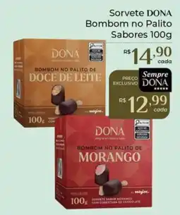 Dona de Casa Sorvete DONA Bombom no Palito Sabores oferta