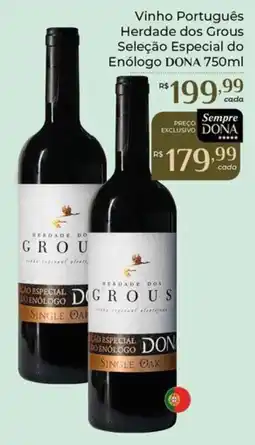 Dona de Casa Vinho Português Herdade dos Grous Seleção Especial do Enólogo oferta