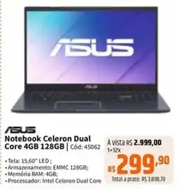 Deltasul Notebook Celeron Dual Core 4GB 128GB oferta