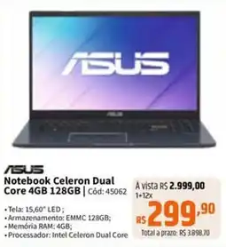 Deltasul ASUS Notebook Celeron Dual Core 4GB 128GB oferta