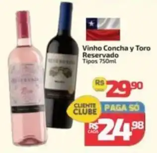 Supermercado Jacomar Vinho Concha y Toro Reservado oferta