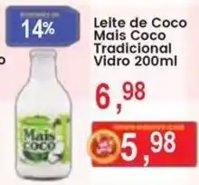 Federzoni Supermercados Leite de Coco Mais Coco Tradicional Vidro oferta