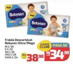 Supermercado Jacomar Fralda Descartável Babysec Ultra/Mega oferta