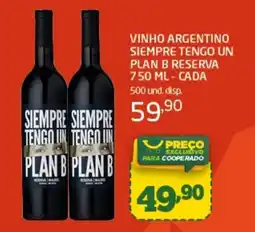 Cooper Vinho argentino siempre tengo un plan b reserva oferta