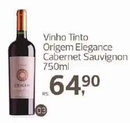 Supermercados Jau Serve Vinho Tinto Origem Elegance Cabernet Sauvignon oferta