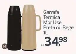 Supermercados Jau Serve Garrafa Térmica Mor Use Preta ou Bege oferta