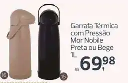 Supermercados Jau Serve Garrafa Térmica com Pressão Mor Nobile Preta ou Bege oferta