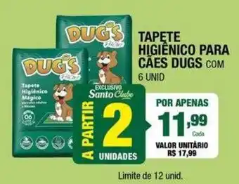 Santo Supermercados Tapete higienico para cães dugs oferta