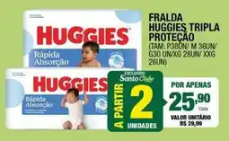 Santo Supermercados Fralda huggies tripla proteção oferta