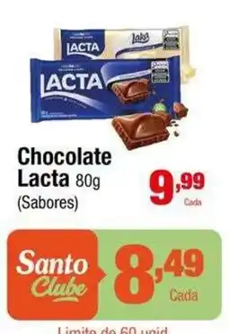 Santo Supermercados Chocolate Lacta (Sabores) oferta