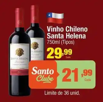 Santo Supermercados Vinho Chileno Santa Helena oferta