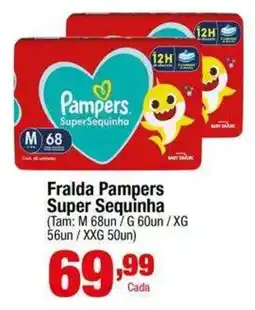 Santo Supermercados Fralda pampers super sequinha oferta