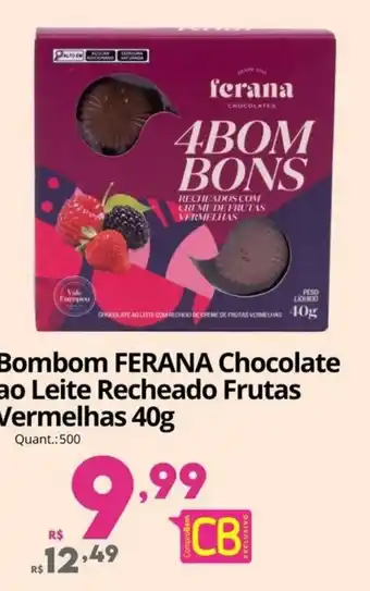 Bom bom ferana chocolate ao leite recheado frutas vermelhas