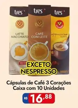 Supermercados Rondon Cápsulas de Café 3 Corações oferta