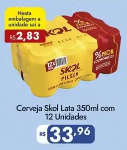 Supermercados Rondon Cerveja skol lata 350ml com 12 unidades oferta