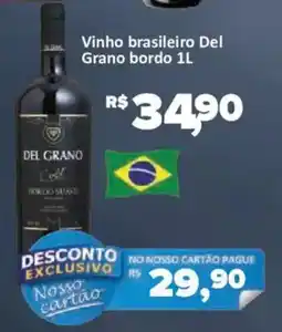 Supermercados Savegnago Vinho brasileiro Del Grano bordo 1L oferta