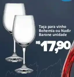 Supermercados Savegnago Taça para vinho bohemia ou nadir barone oferta