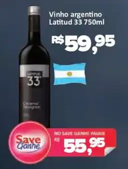 Supermercados Savegnago Vinho argentino Latitud 33 oferta