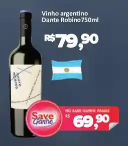 Supermercados Savegnago Vinho argentino Dante Robino oferta