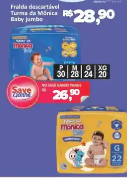 Supermercados Savegnago Fralda descartável Turma da Mônica Baby jumbo oferta