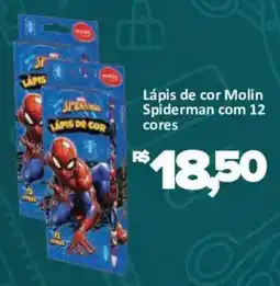 Supermercados Savegnago Lápis de cor Molin Spiderman com 12 cores oferta