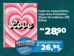 Supermercados Savegnago Caderno universitário capa dura Animativa oferta